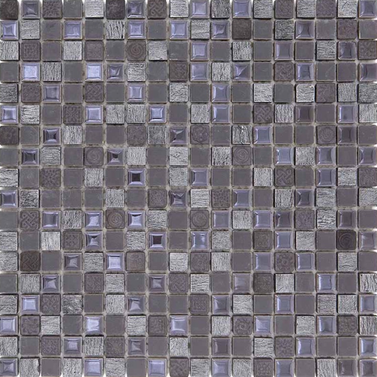Glas- en Natuursteenmozaïek - Grijs Leisteen 15x15