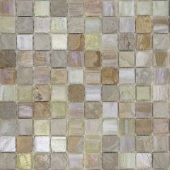Natuursteen- en Glasmozaïek – Grijs Perle Vierkant 25x25
