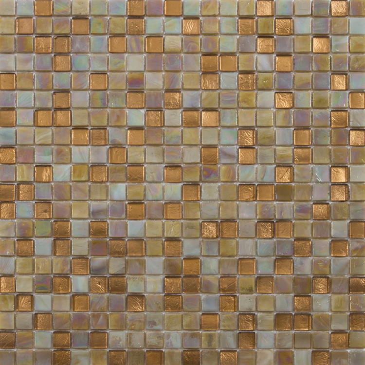 Glasmozaïek - Horn Goud Oranje Parel 15x15