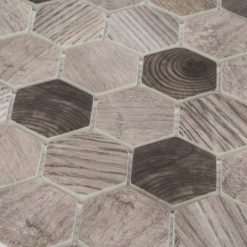 Alternative view of Glasmozaïek - Zeshoek Hexagon Houtlook Licht 48