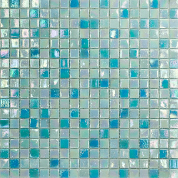 Glasmozaïek - Iridium Blauw Mix 15x15