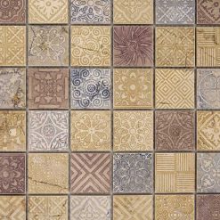 Natuursteenmozaïek - Patroon Quadro Rosantico 48x48