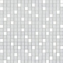 Glas- en Natuursteenmozaïek - Lucht Wit 15x15
