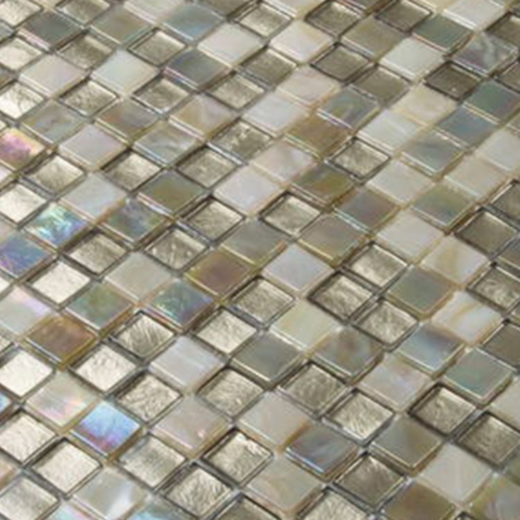 Glasmozaïek - Musk Beige Goud Parel Mix 15x15