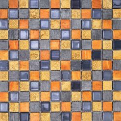 Glazuur- en Natuursteenmozaïek - Oranje Fantasie 23x23