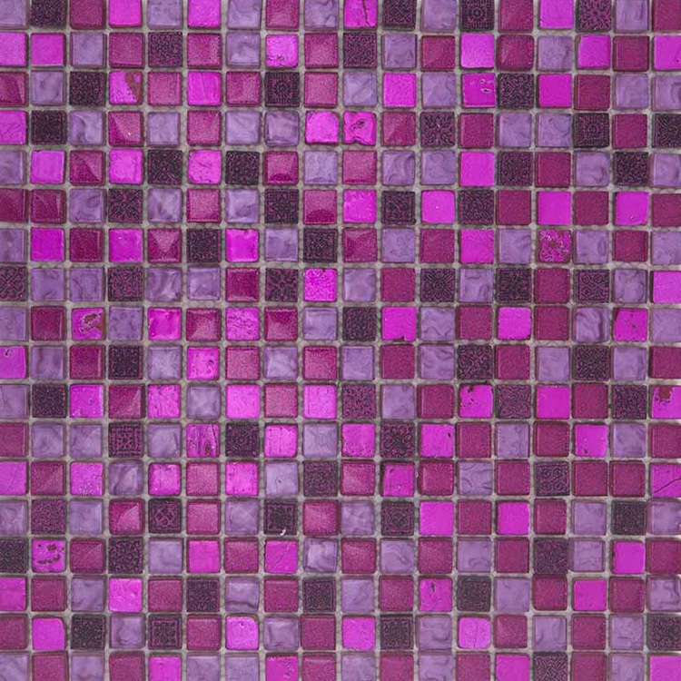 Glas- en Natuursteenmozaïek - Paars Glans 15x15