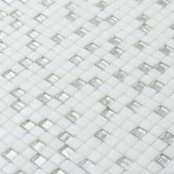 Alternative view of Glasmozaïek - Pixel Wit Met Zilver 10x10