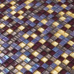 Alternative view of Glasmozaïek - Pansy Goud Bordeaux Parelmoer 10x10