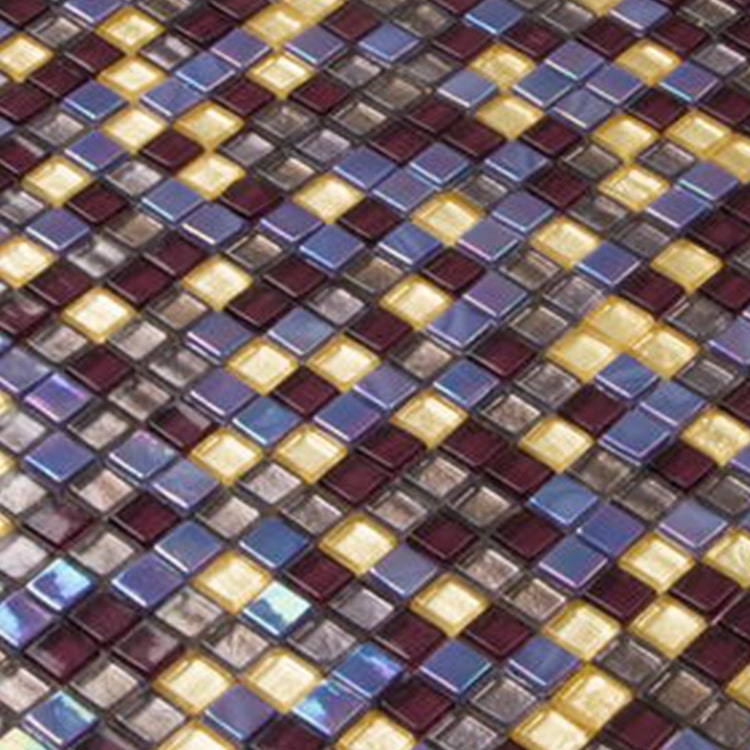 Glasmozaïek - Pansy Goud Bordeaux Parelmoer 10x10