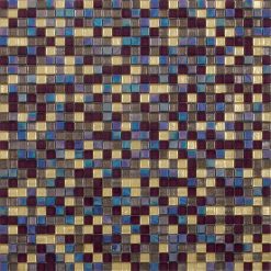 Glasmozaïek - Pansy Goud Bordeaux Parelmoer 10x10