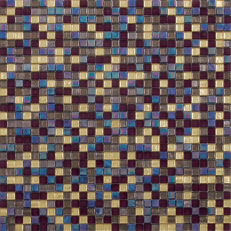 Glasmozaïek - Pansy Goud Bordeaux Parelmoer 10x10