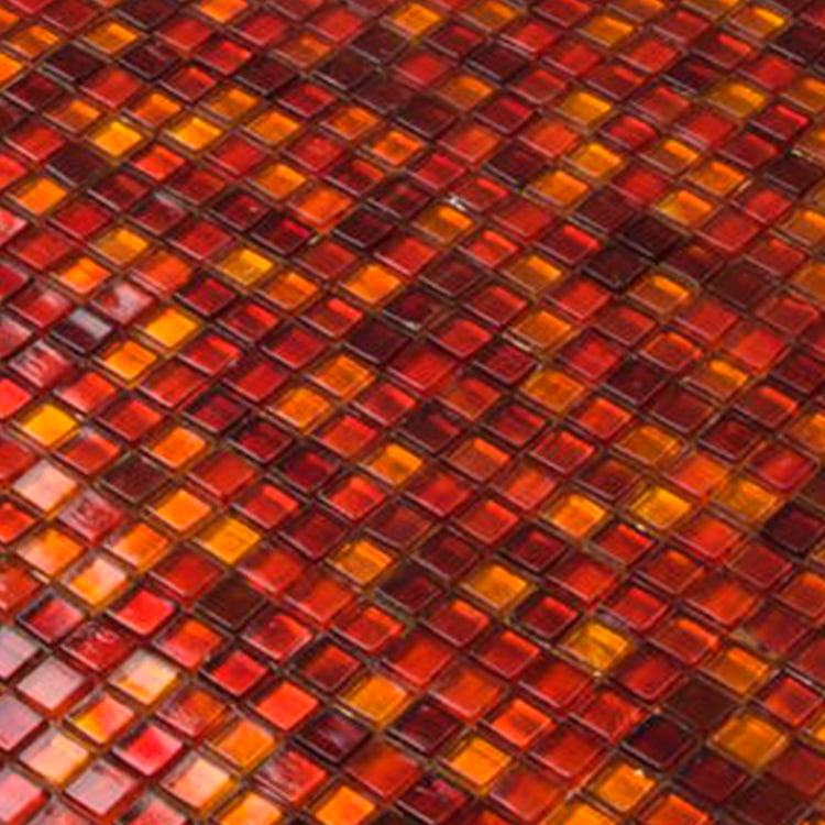 Glasmozaïek - Vuur Rood 10x10