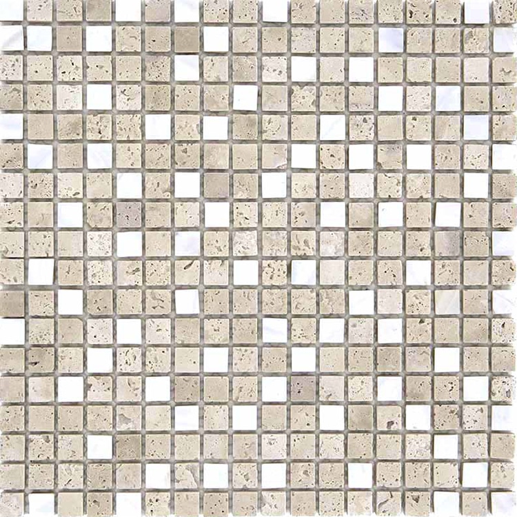 Natuursteenmozaïek - Travertino Wit Parelmoer 15x15