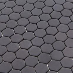 Alternative view of Glasmozaïek - Zeshoek Hexagon Antraciet Zwart 23