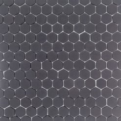 Glasmozaïek - Zeshoek Hexagon Antraciet Zwart 23
