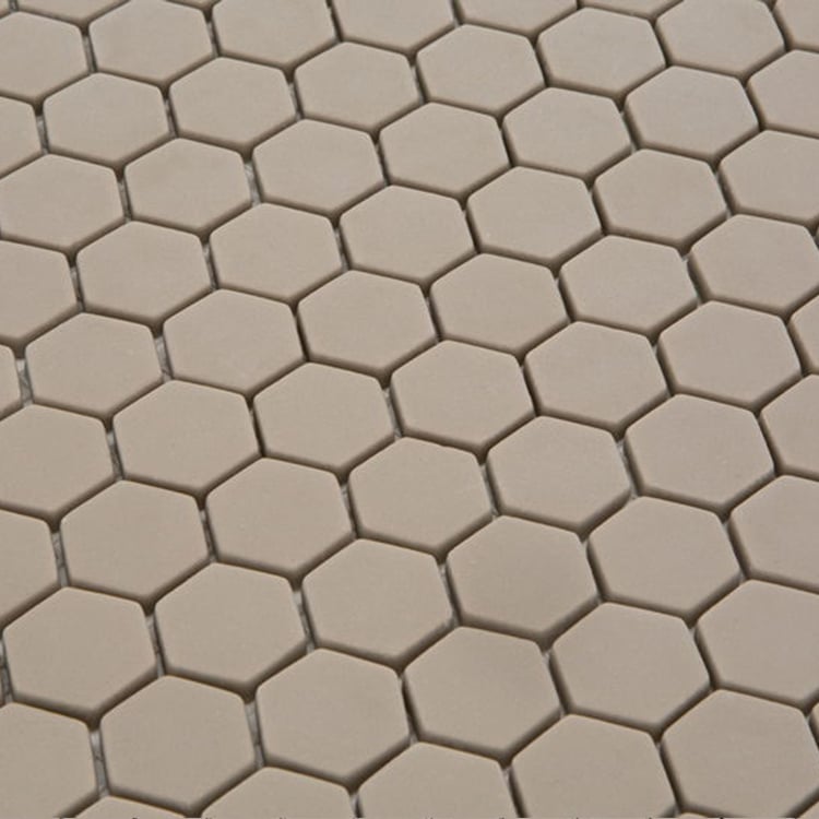 Glasmozaïek - Zeshoek Hexagon Taupe 23