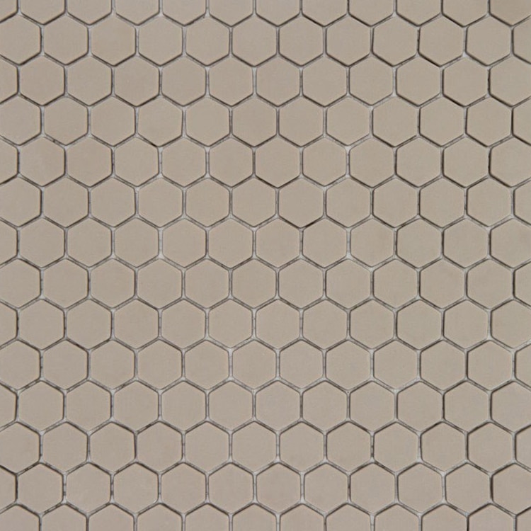 Glasmozaïek - Zeshoek Hexagon Taupe 23