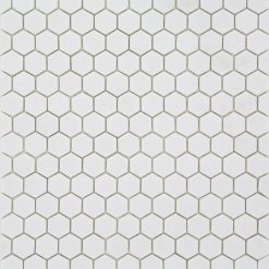 Glasmozaïek - Zeshoek Hexagon Puur Wit 23