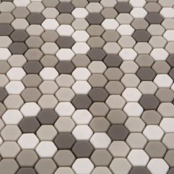 Alternative view of Glasmozaïek - Zeshoek Hexagon Bruin Creme 15
