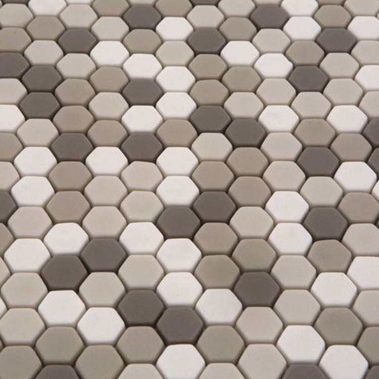 Glasmozaïek - Zeshoek Hexagon Bruin Creme 15
