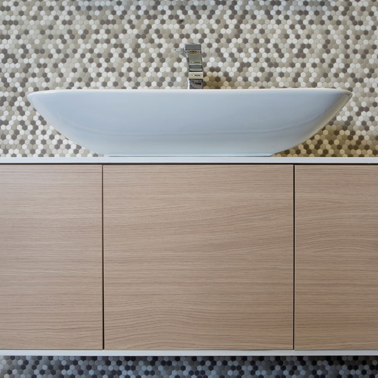 Glasmozaïek - Zeshoek Hexagon Bruin Creme 15