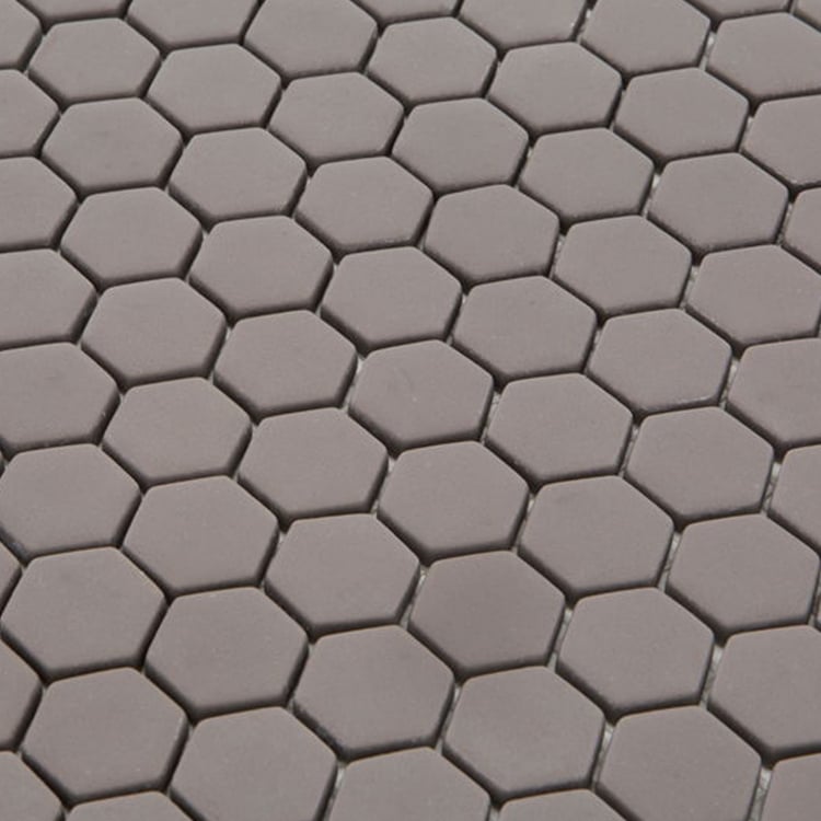 Glasmozaïek - Zeshoek Hexagon Grijs 23