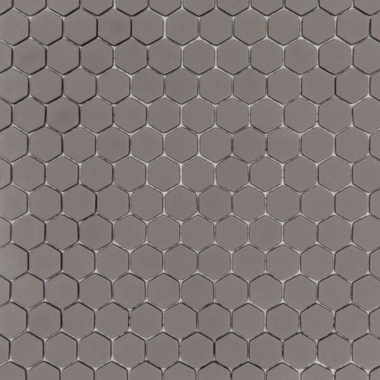 Glasmozaïek - Zeshoek Hexagon Grijs 23