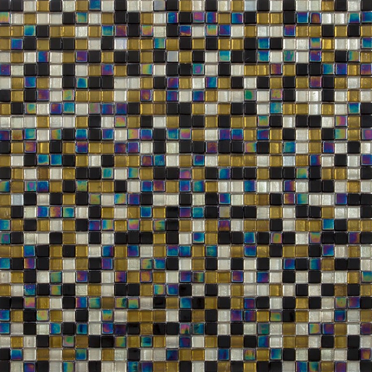 Glasmozaïek - Oxide Goud Parel Mix 10x10 mm