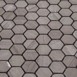 Alternative view of Natuursteenmozaïek - Zeshoek Hexagon Donkerbruin
