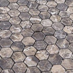 Alternative view of Natuursteenmozaïek - Zeshoek Hexagon Marmerlook Donker