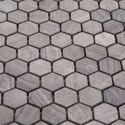 Alternative view of Natuursteenmozaïek - Zeshoek Hexagon Grijs