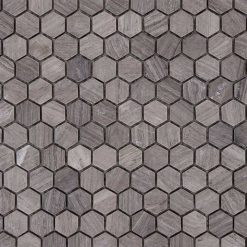 Natuursteenmozaïek - Zeshoek Hexagon Grijs