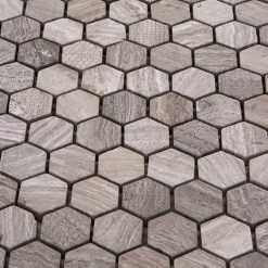Alternative view of Natuursteenmozaïek - Zeshoek Hexagon Grijs Patroon