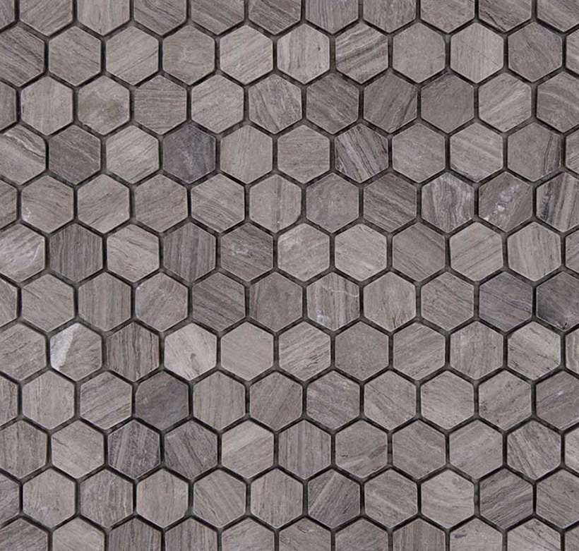 Natuursteenmozaïek - Zeshoek Hexagon Grijs