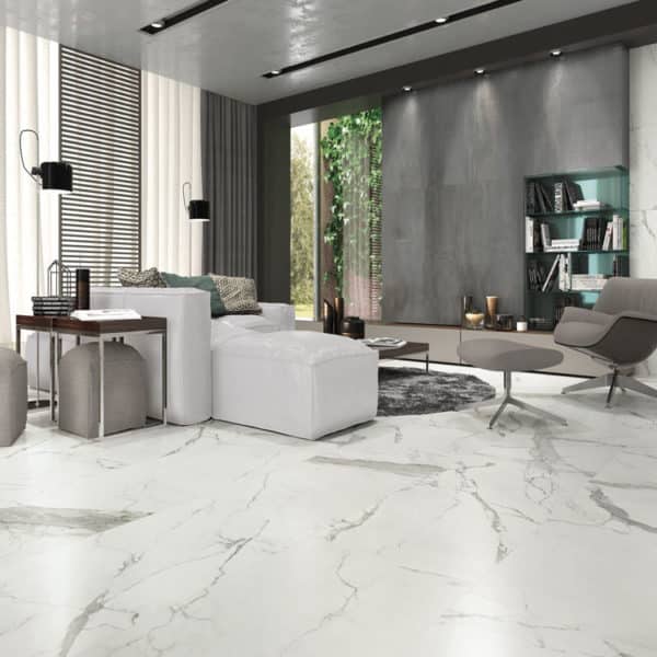 Marmerlook tegels woonkamer