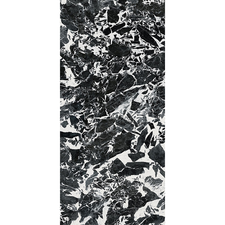 Marmerlook Tegel Slabs 260x120 - TR-GRA Marble Zwart Wit Hoogglans