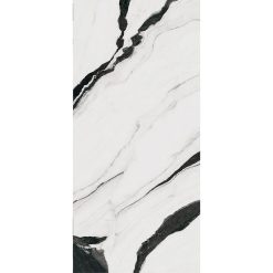 Marmerlook Tegel Slabs 260x120 - TR-PAN Marble Wit Zwart Hoogglans