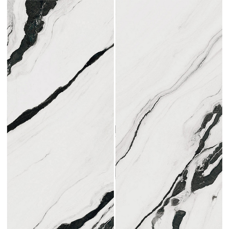 Marmerlook Tegel Slabs 260x120 - TR-PAN Marble Wit Zwart Hoogglans Variatie