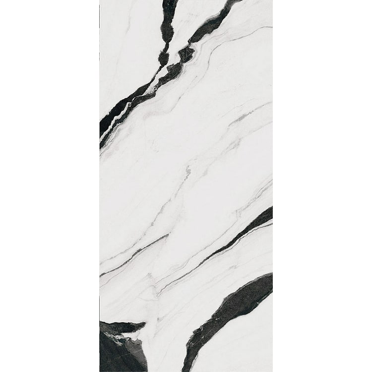 Marmerlook Tegel Slabs 260x120 - TR-PAN Marble Wit Zwart Hoogglans