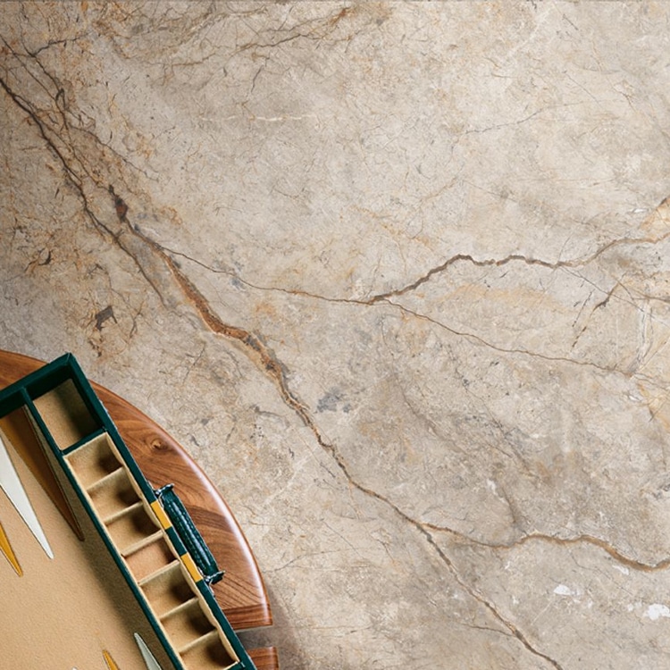 Marmerlook Tegel Slabs 260x120 - TR-SAN Marble Beige Bruin Mat Sfeer