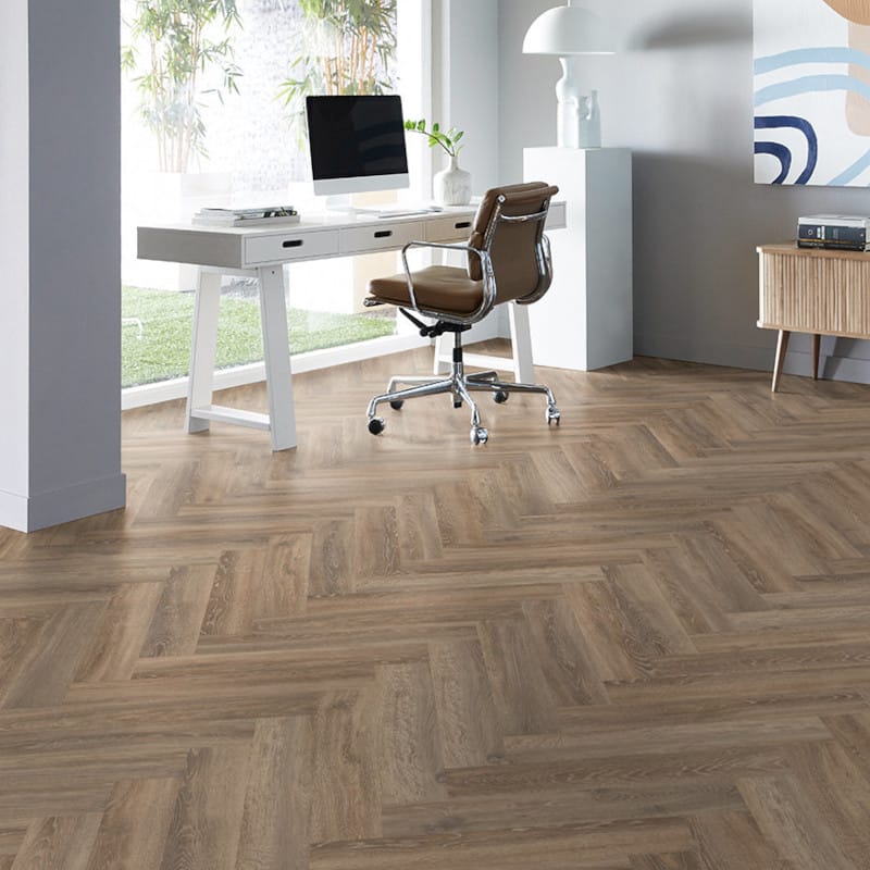 PVC – mFLOR Parva Oak Visgraat Calabria 60,96×11,43 Lichtbruin