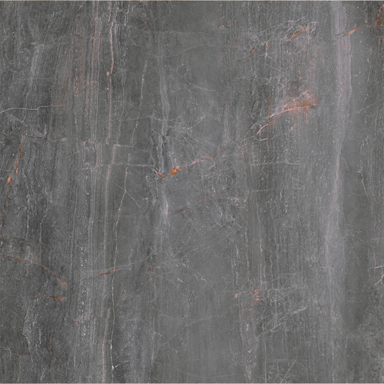 Marmerlook Tegels 100x100 - Fossil Piombo Hoogglans Donkergrijs