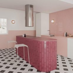 Handvorm Tegels 7,5x30 - Ovaal Grace Berry Rood Hoogglans Sfeer