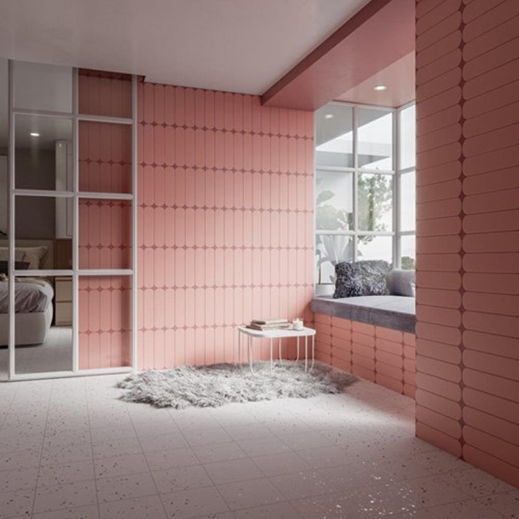 Roze tegels voor een warm en speels effect