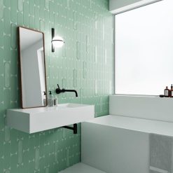 Handvorm Tegels 7,5x30 - Ovaal Grace Sage Groen Mat Sfeer