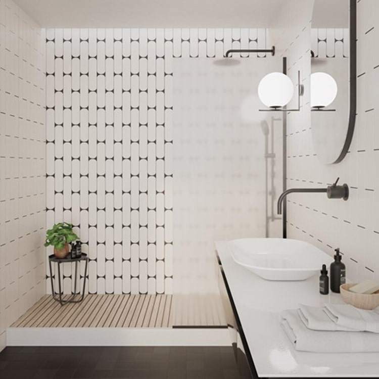 Handvorm Tegels 7,5x30 - Ovaal Grace White Gebroken Wit Mat Sfeer