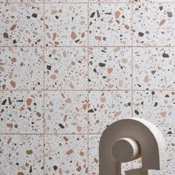 Terrazzo Tegels 18,6x18,6 - Confetti Wit Ivoor Sfeer