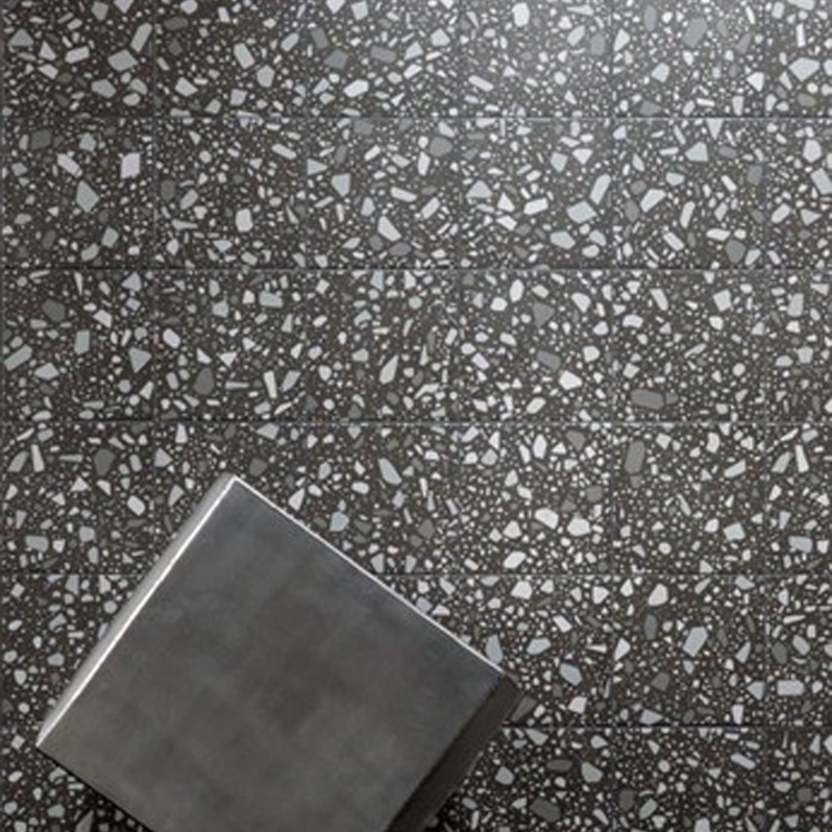 Terrazzo Tegels 18,6×18,6 – Confetti Zwart Grijs