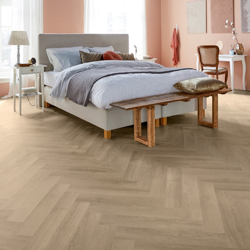 PVC – mFLOR Parva River Oak Visgraat Po 60,96×11,43 Lichtbruin