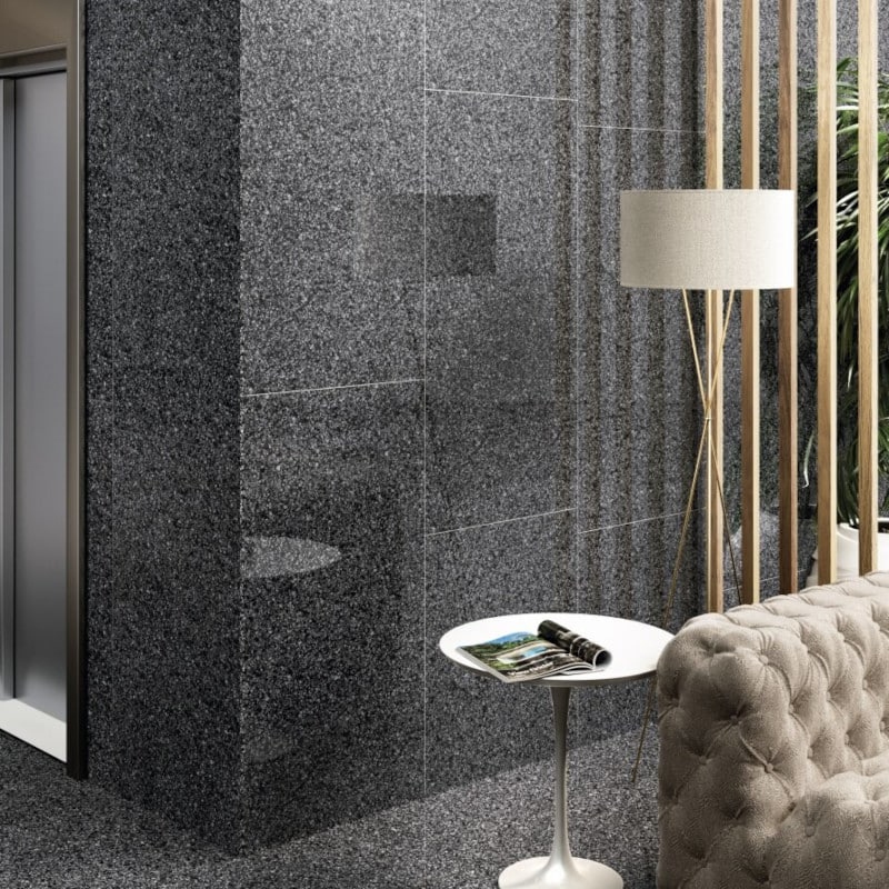 Terrazzo Tegels 60x60 Tile Stories Rialto Graphite Naturale Zwart Wit Terrazzo Tegels 60x60 Tile Stories Rialto Graphite Naturale Zwart Wit
